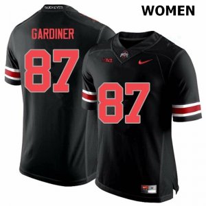 NCAA Ohio State Buckeyes Women's #87 Ellijah Gardiner Blackout Nike Football College Jersey BBK2645YR